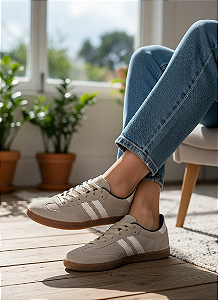 Tênis Samb CAMURÇA Cinza Listra Branca