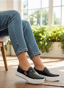 Slip On Coração Preto