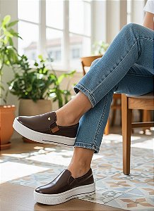 Slip On Coração Café