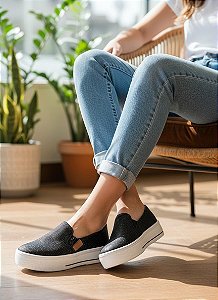 Slip On Holográfico Preto