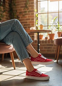 Tênis Cadarço Old School Vermelho