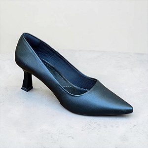 Sapato Scarpin Salto Taça Liso Preto