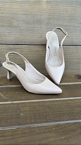 Sapato Scarpin Slingback Salto Taça Liso Nude