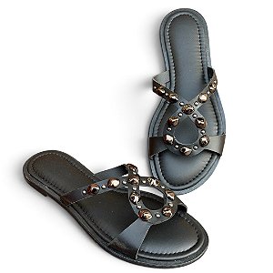 Chinelo Rasteira Infinite Preta