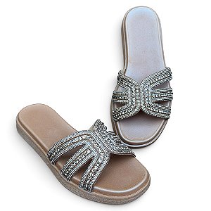Chinelo FLAT Dubai Pedraria Caramelo