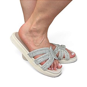 Chinelo FLAT Dubai Pedraria Off-White