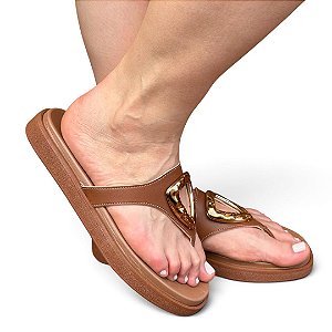 Chinelo Flat Copacabana Marrom
