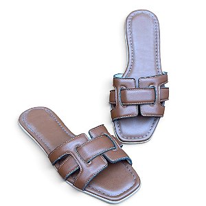 Chinelo Rasteira Havana Caramelo