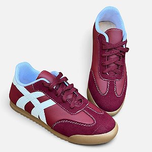Tênis Cadarço Casual Marsala/Branco
