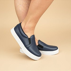 Tênis Slip On Liso Marinho