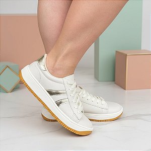Tênis Cadarço Urban Off-White/Ouro Light