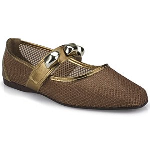 Sapatilha Telinha Velcro Bronze