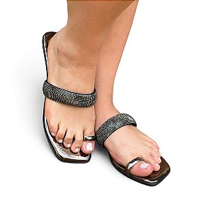 Chinelo Rasteira Luna Preto