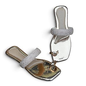 Chinelo Rasteira Luna Rose Gold