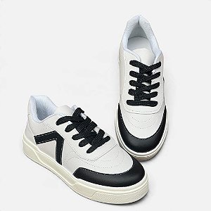 Tênis Cadarço Comfort Dubai Branco/Preto