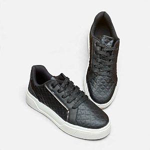 Tênis Cadarço Comfort Matelassê Preto