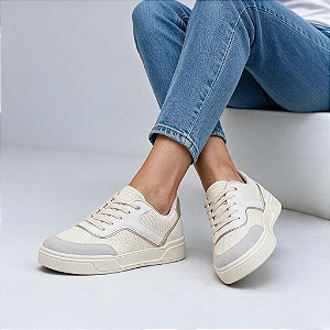 Tênis Cadarço Comfort Tricê Off-White