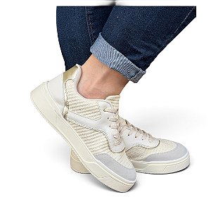 Tênis Cadarço Comfort Tricê Off-White