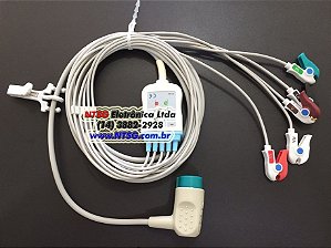 Cabo Paciente de ECG 05 Vias para cardioversor Physio Control Lifepak 20