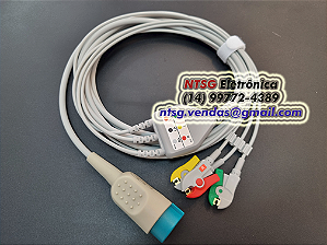 Cabo Paciente de 03 Vias para Cardioversor Lifepak 20