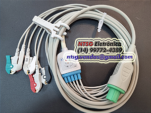 Cabo Paciente de ECG 05 Vias para Cardioversor Marquette Hellige GE Cardioserv