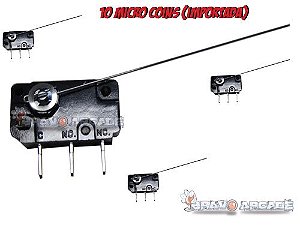 10 Micro Switch De Coin (agulha) Para Ficheiros Bartop