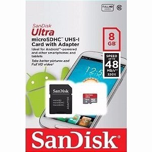 Cartão de Memória 64GB Micro SD Sandisk Ultra Class 10