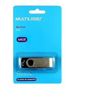 Pen Drive Multilaser Usb 2.0 Modelo Twist 64GB