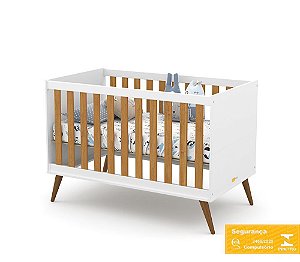 Berço de Bebê Gold Branco Soft Freijó Eco Wood Matic