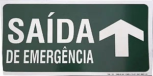 Placa Saída S14A com Seta para cima 30cm x 15cm