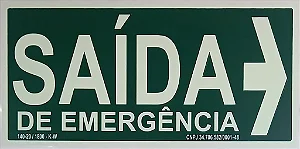 Placa Saída S14D com Seta à direita 30cm x 15cm