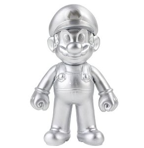 Boneco Mario Bros Prata Nintendo 12 Cm