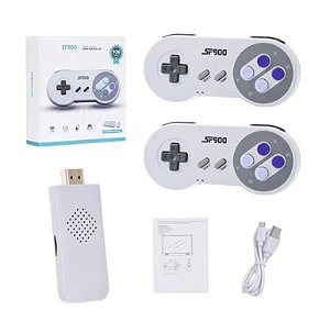 Console Retrô 16bits Sf900 Com 926 Jogos + 2 Controles S/fio