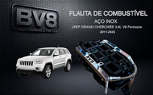 Flautas de Combustível em Aço Inox AN 06 - JEEP GRAND CHEROKEE V6 3.6 PENTASTAR - (até 300cv)