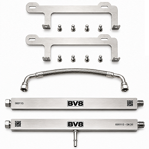 Flautas de Combustível BV8 BILLET em Aço Inox - V8 318 (5.2) e 360 (5.9) até 300cv - Dodge/Chrysler/Jeep