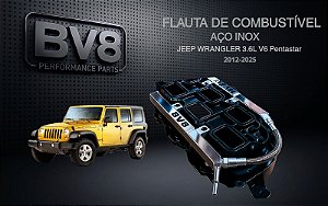 Flautas de Combustível em Aço Inox AN 06 - JEEP WRANGLER V6 3.6 PENTASTAR - (até 300cv)