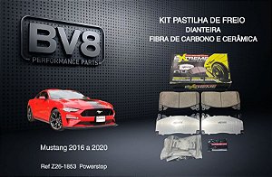 Pastilha de freio dianteira fibra de carbono e ceramica Ford Mustang 2016 a 2020 Powerstop