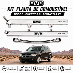Flautas de Combustível em Aço Inox AN 06 - V6 3.6 PENTASTAR - DODGE JOURNEY 2011-2020