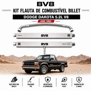 Flautas de Combustível BILLET Aço Inox - DODGE DAKOTA V8 5.2L - ano 1993
