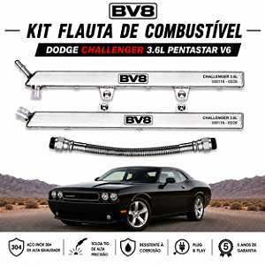 Flautas de Combustível em Aço Inox AN 06 -DODGE CHALLENGER V6 3.6 PENTASTAR - (até 300cv). 2011-2023