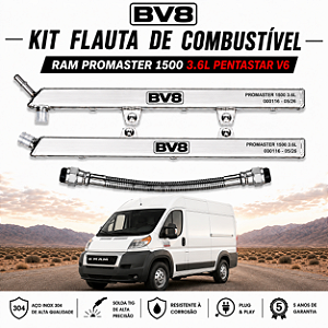 Flautas de Combustível em Aço Inox AN 06 -RAM Promaster 1500 - V6 3.6 PENTASTAR - (até 300cv). 2014 - 2024