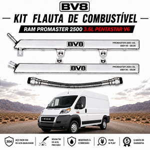 Flautas de Combustível em Aço Inox AN 06 -RAM Promaster 2500 - V6 3.6 PENTASTAR - (até 300cv). 2014 - 2024