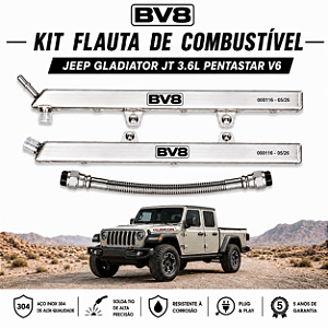 Flautas de Combustível em Aço Inox AN 06 -JEEP GLADIATOR JT- V6 3.6 PENTASTAR - 2020- 2025