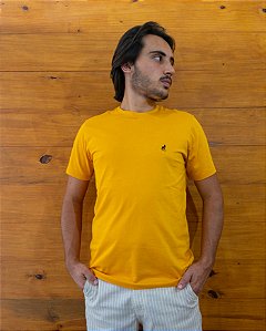 Camiseta Clássica Masculina Amarela Alcafield