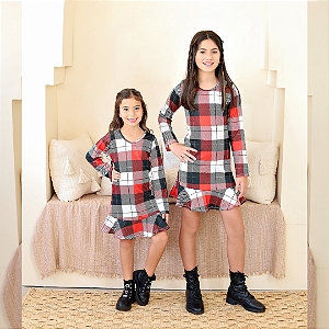 Vestido Infantil Xadrez Menina Teodora