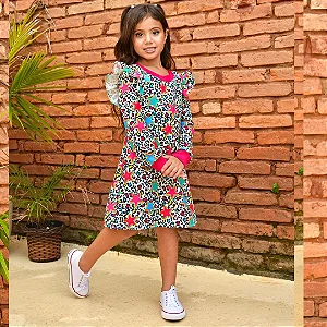 VESTIDO INFANTIL MENINA MANGA LONG EDUARDA