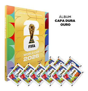 Copa Do Mundo 2026 - Album Capa Ouro Dourado + 5 Envelopes Fifa World Cup 2026