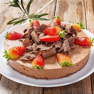 Torta Mousse de Chocolate com Morango