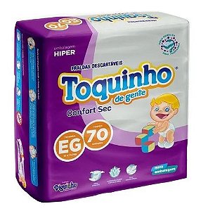 FRALDA TOQUINHO CONFORT HIPER EG C/70 UNIDADES