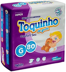 FRALDA TOQUINHO CONFORT HIPER G C/80 UNIDADES